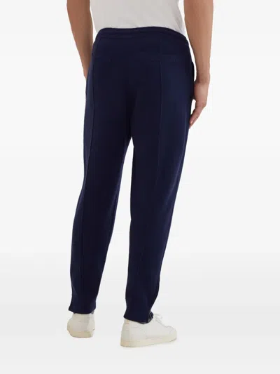 Brunello Cucinelli Cashmere Track Pants In Blue
