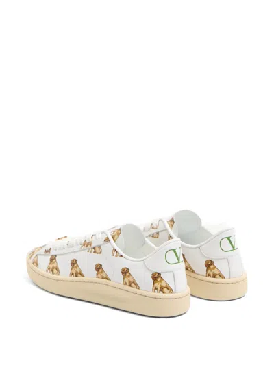 Valentino Sneaker Royco In Vitello Nappato Petit Charles In White