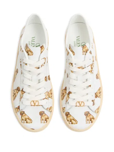 Valentino Sneaker Royco In Vitello Nappato Petit Charles In White