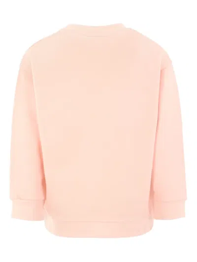 Fendi Logo-embroidered Cotton Sweatshirt In Pink