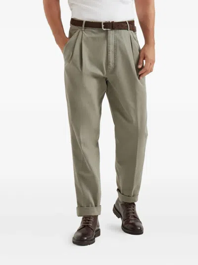 Brunello Cucinelli Straight-leg Trousers In Green