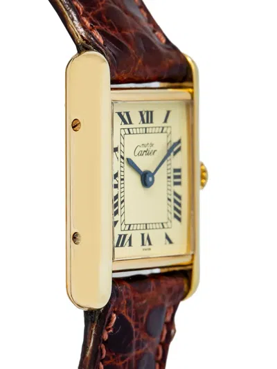 Pre-owned Cartier Vermeil Tank 28mm