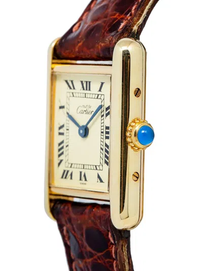 Pre-owned Cartier Vermeil Tank 28mm