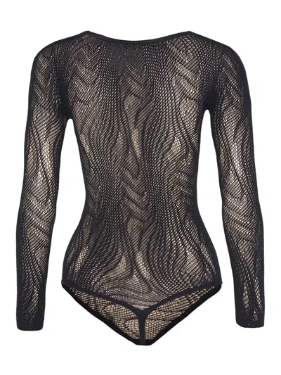 Wolford Snake Net String Bodysuit In Black