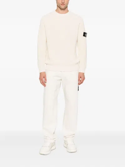 Stone Island Ribbed Crew-neck Cotton Sweater With Long Sleeves