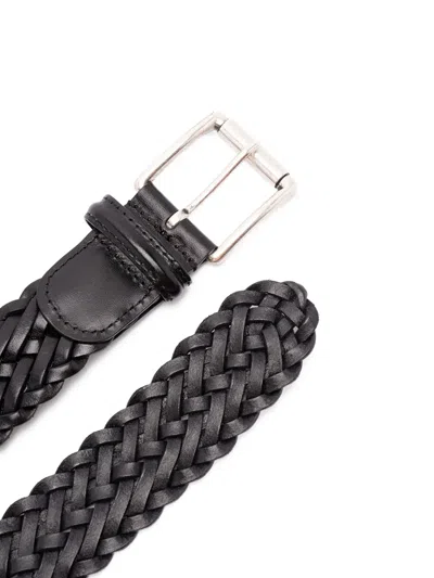 Anderson's Braided Leather Belt In Black