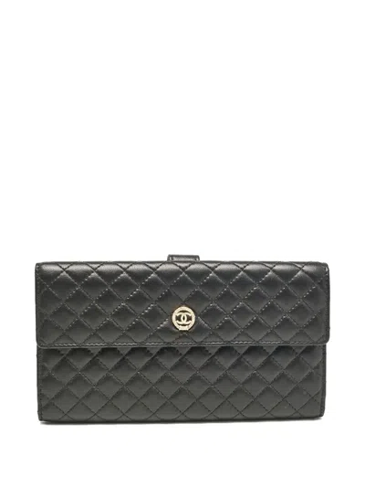 Pre-owned Chanel Cc Quilted Leather Wallet