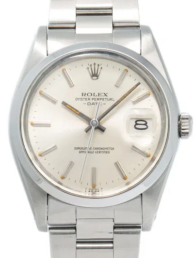 Pre-owned Rolex Oyster Perpetual Date 34mm In White