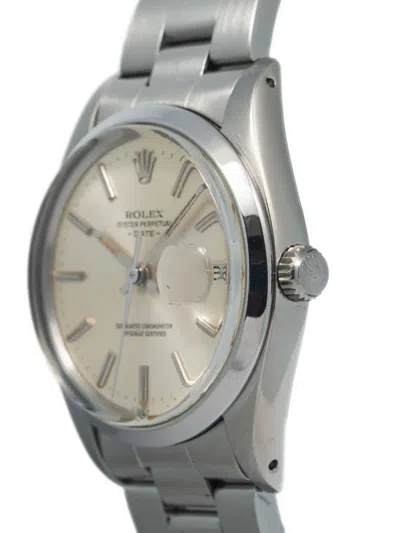 Pre-owned Rolex Oyster Perpetual Date 34mm In White