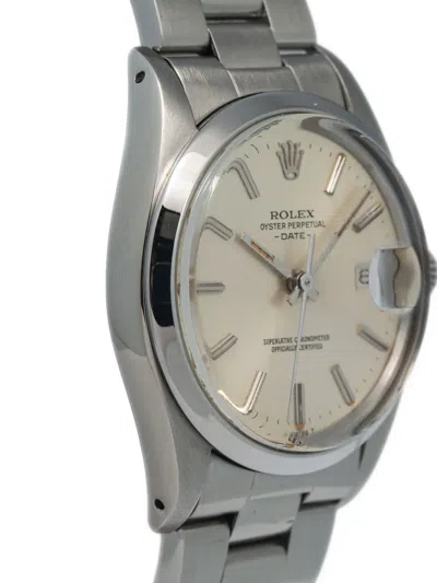 Pre-owned Rolex Oyster Perpetual Date 34mm In White
