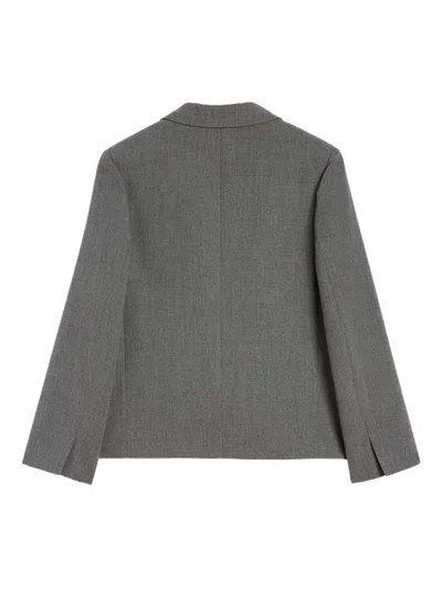 Jil Sander Short Tailored Wool Blazer In Gray