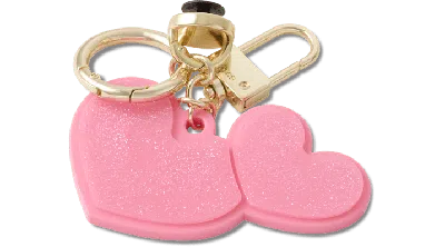 Jibbitz Double Glitter Heart Bag Charm