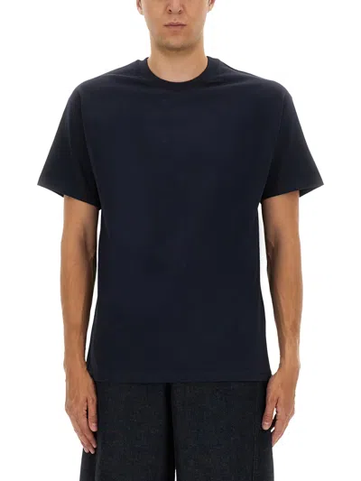 Givenchy Navy Cotton T-shirt With Bold White Logo Print In Blue