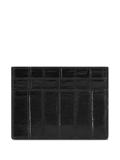 Dolce & Gabbana Textured Leather Card Holder In Black