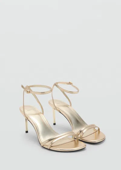 Mango Ankle Strap Sandal In Gold