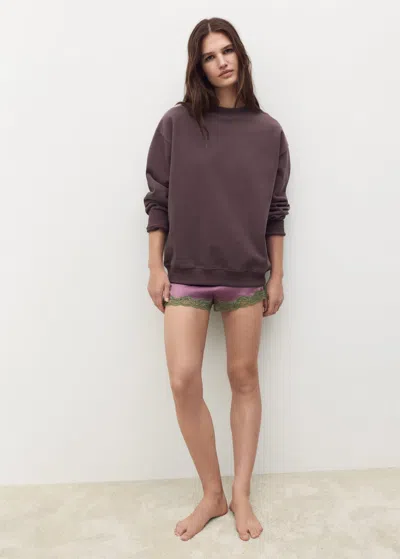Mango Home Plain Organic Cotton Sweatshirt Dark Red