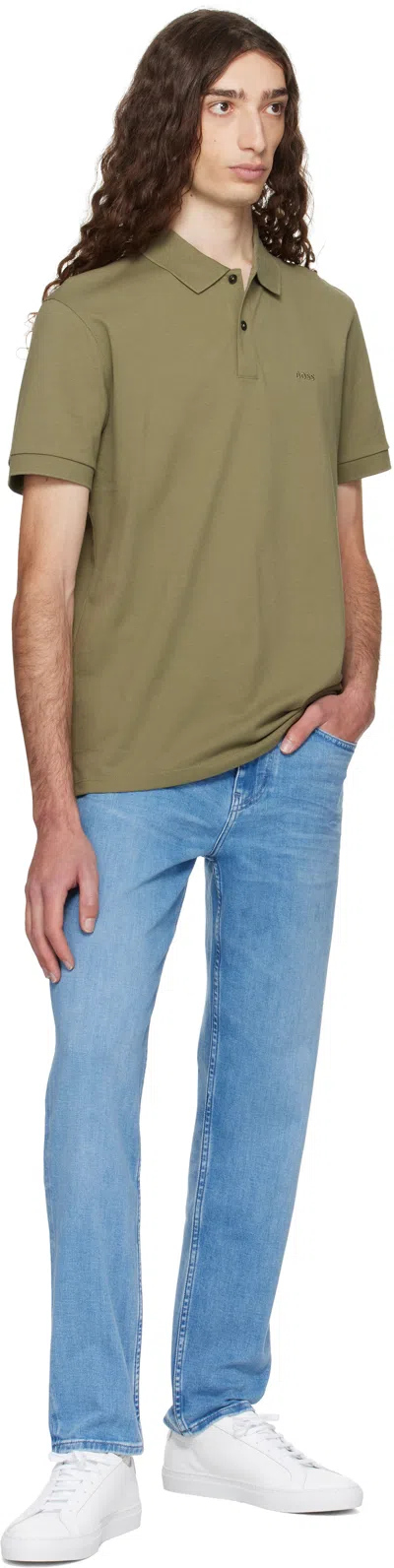 Hugo Boss Khaki Pallas Piqué Logo Polo