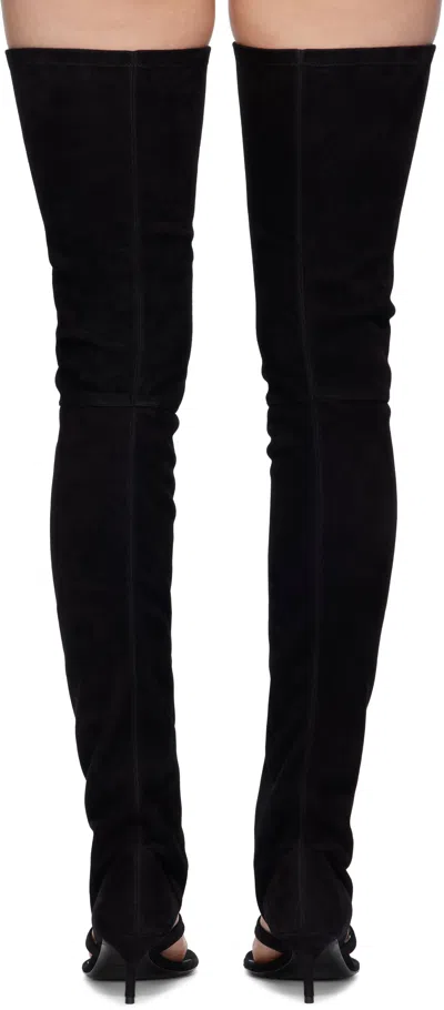 Alaïa Black Stretch Suede 55 Tall Boots