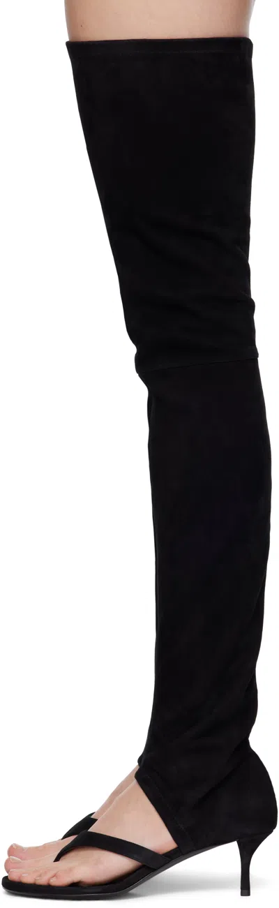 Alaïa Black Stretch Suede 55 Tall Boots