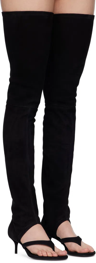 Alaïa Black Stretch Suede 55 Tall Boots