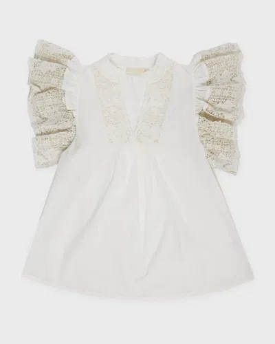 Ulla Johnson Topp Jolie Flutter Sleeve Beige