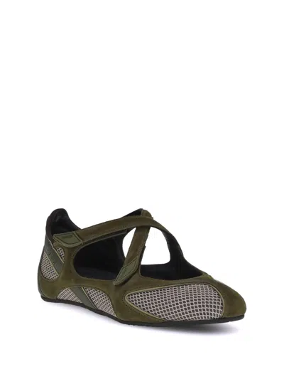 Attico Ballerina Flat Floor 01 Army Green In Gray