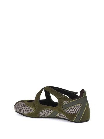 Attico Ballerina Flat Floor 01 Army Green In Gray