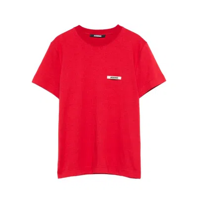 Jacquemus Round Neck Short Sleeve T-shirt In Red