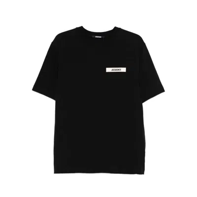 Jacquemus Black Crewneck T-shirt With Logo Detail