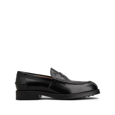 Tod's Loafers In Leather In Black