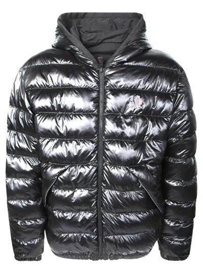 Moncler Bergun Reversible Down Jacket In Black