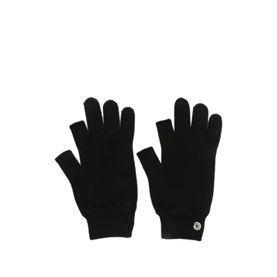 Rick Owens Fingerless Wool Gloves In Black