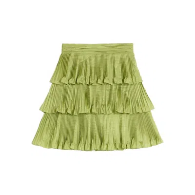 Valentino Green Taffet Skirt In Green
