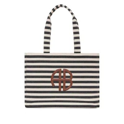 Anine Bing Stripe Logo Lara Tote Bag