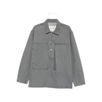 Jw Anderson Patch Pocket Rugby Shirt In Gray