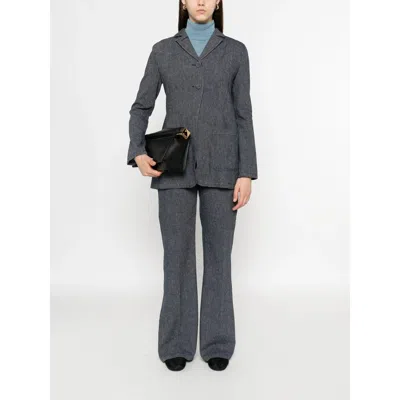 Mark Kenly Domino Tan Button-fly Trousers In Gray