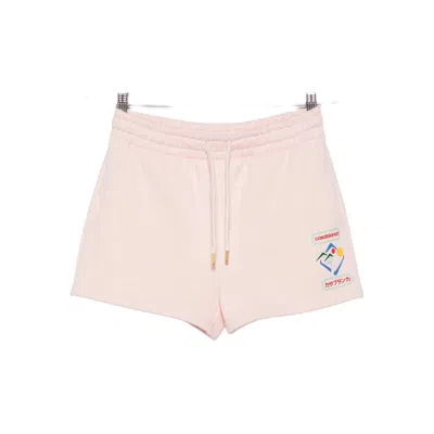 Casablanca Montaigne Logo-print Drawstring Shorts In Pink