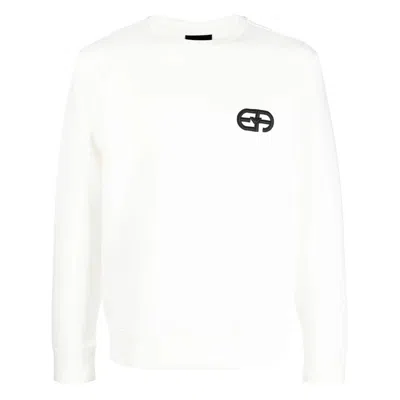 Emporio Armani Men's Logo Cotton Sweatshirt In White