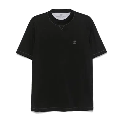 Brunello Cucinelli Slim Fit Crew-neck T-shirt In Lightweight Cotton Jersey In Black