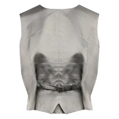 Mm6 Maison Margiela Mm6 By Maison Margiela Sleeveless Structured Jacket With Peplum Hem In Gray