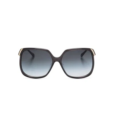 Chloé Aly Square-framed Sunglasses In Black