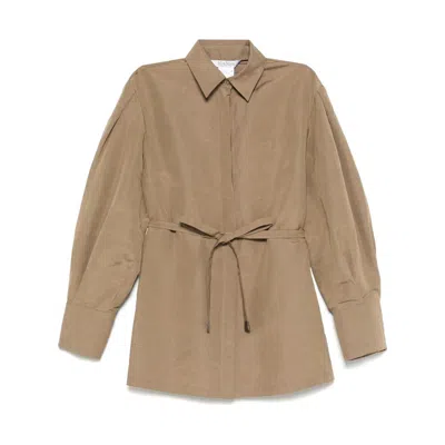 Max Mara Long Sleeve Casual Jacket In Brown