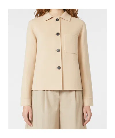 Max Mara Wool Shacket In Nude