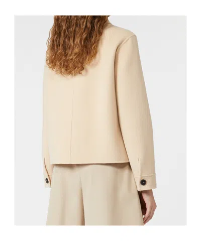 Max Mara Wool Shacket In Nude