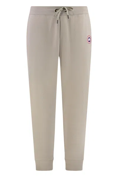 Canada Goose Cotton Track-pants With Ribbed Cuffs In Gray