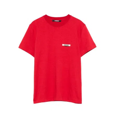 Jacquemus Round Neck Short Sleeve T-shirt In Red