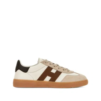 Hogan Cool Smooth And Suede Leather Sneakers Shoes In Gold