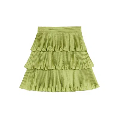 Valentino Green Taffet Skirt In Green