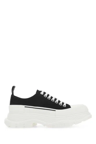 Alexander Mcqueen Black Canvas Tread Slick Sneakers In Multi