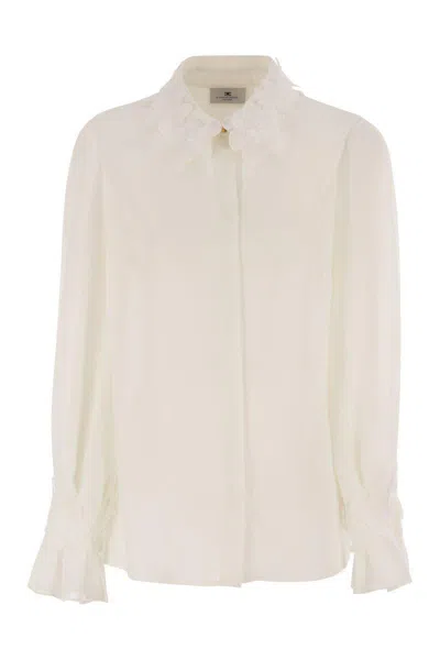 Elisabetta Franchi Georgette Shirt With Floral Embroidery